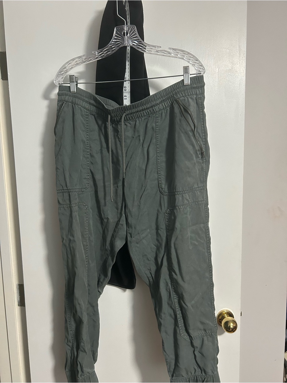 Nicole Miller Drawstring Cargo Jogger Pants - Gray